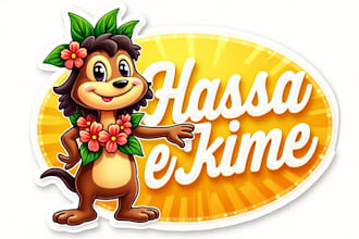 do hawaii tropic sticker colorful mascot logo design