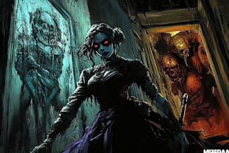 do awesome artwork for dark art, horror, creepy illustration