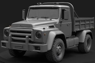 do 3d car model, 3d vehicle model, truck in zbrush for 3d printing