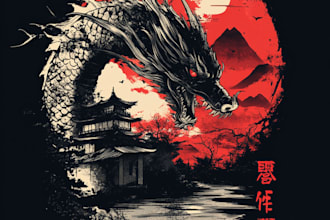 draw awesome japanese or anime streetwear style for t shirt