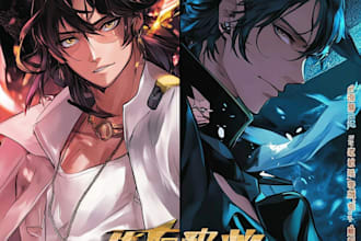 design anime manga comic cover art light novel cover design for webcomic webtoon