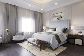 create cgi renders of qatar villa with cozy interior,2d layout, facade exterior