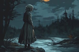 best dark fantasy horror character art in unique style