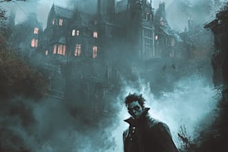creat a fantasy book cover and horror book cover design