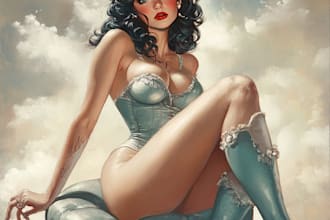 draw a pin up girl and pin up girl character art