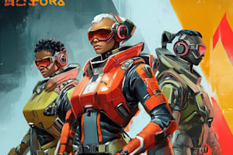 create a sci fi character illustration or sci fi character