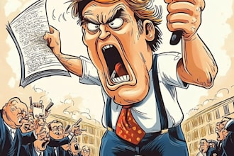 create a political or satirical cartoon
