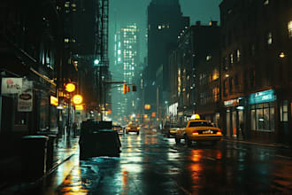 create sci fi, cyberpunk, fantasy science fiction city art