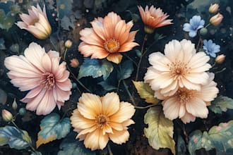 craft a beautiful botanical or floral illustration