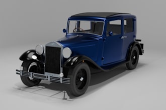 craft alco,3d antique car,3d vehicle,hard surface model, pbr texture,vitange car