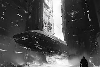 create a sci fi, spacecraft, or vehicle drawing for you