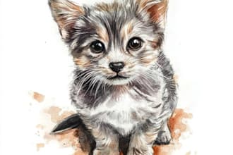 draw watercolor pet portrait