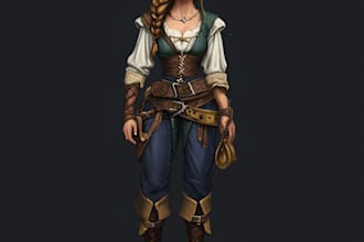draw a wonderful dnd character art and game art