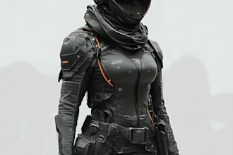 make sci fi or cyberpunk, star wars character artwork