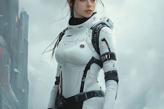 create a sci fi character illustration or sci fi character in my style
