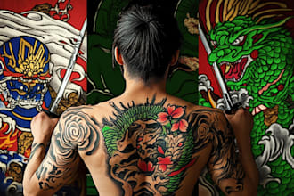 create tattoo japanese old school design