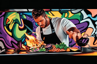 draw any graffiti mural wall art or banner
