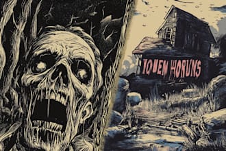 draw amazing create a vintage horror comic artwork