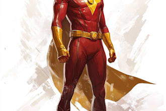 make a concept art superhero character design for comics