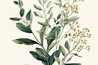 draw your flowers fruits vegetable and botanical plants