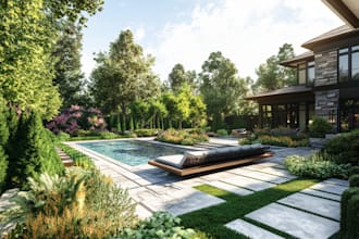 make a backyard, frontyard, garden, patio, and landscape architect