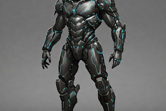 paint mecha robot armor character concept art