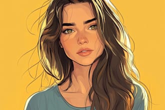 draw cartoon vector portrait with your face