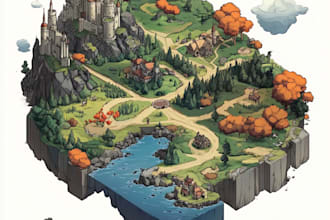 create 2d isometric illustration or map