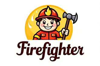 design high quality mascot firefighter logo with express delivery