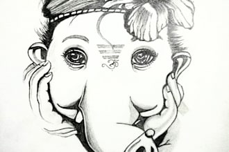create custom pencil sketch of lord shiva or ganesha