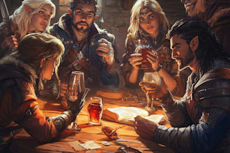 create dnd party art illustration