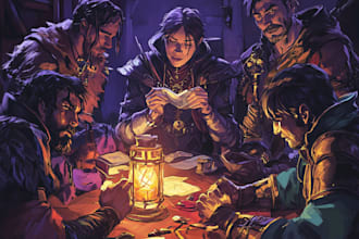 create a dnd character or dnd party art
