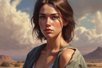 draw realistic digital oil painting from your photo
