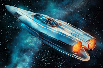 draw scifi futuristic vehicle aircraft spaceship for you