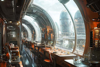 draw high quality spaceship concept