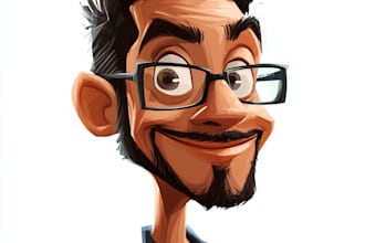 draw sports cartoon with big head or caricature style