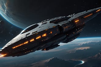 draw a sci fi spaceship model