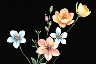 paint watercolor flowers and botanical illustrations