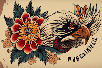 create old school or traditional tattoo design