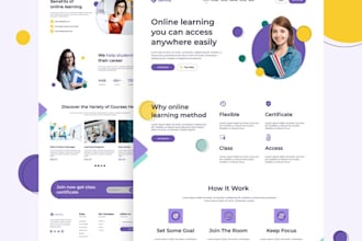 design elearning lms website kajabi website online course website learnpress lms