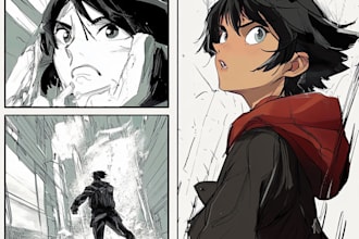 draw manga illustration for comic book and character design