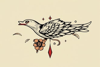 draw custom american traditional tattoo design for you