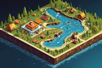 draw a unique vector or isometric map