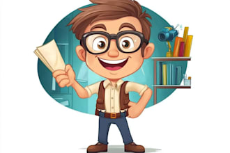 draw big head cartoon caricature, vector portrait, avatar