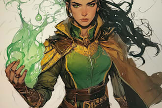 create a dnd character or dnd party art illustration