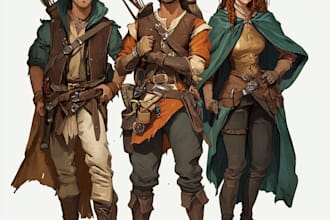 create dnd party art illustration