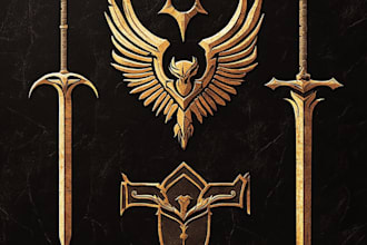 make medieval, fantasy, rpg, rustic, scifi and game logo