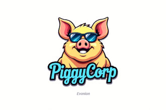 do awesome pig head retro cartoon mascot logo design