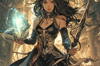 draw comic book illustration webtoon in anime style