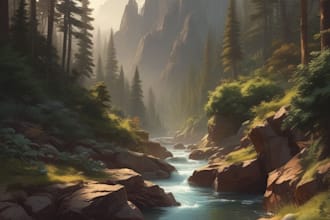 design environment concept art, background and illustration